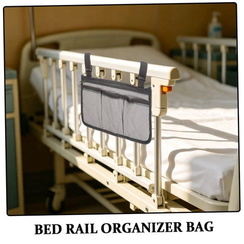 Must Have Bedside Organizer With Four Pockets And Adjustable Straps Hanging Bed Rail Storage Bag With Cup Holder And Zippered Pouch