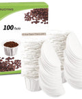 Disposable K Cup Coffee Filters With Lid For Single Serve Brewers 1.0 And 2.0 Universal Fit For All Reusable K Cup Pods 100 Count