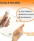 Hands holding Two Pack Clear License Plate Frame And Protector Set For Front And Rear ABS Car Plate Covers, showing toughness.