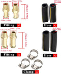 Adjustable Gunmetal Fuel Pressure Regulator Kit parts with fittings, hoses, and clamps for carburetors and engines