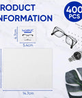 lucidHJC lens cleaning wipes, 400-count, individually wrapped; for eyeglasses, camera lenses, and device screens