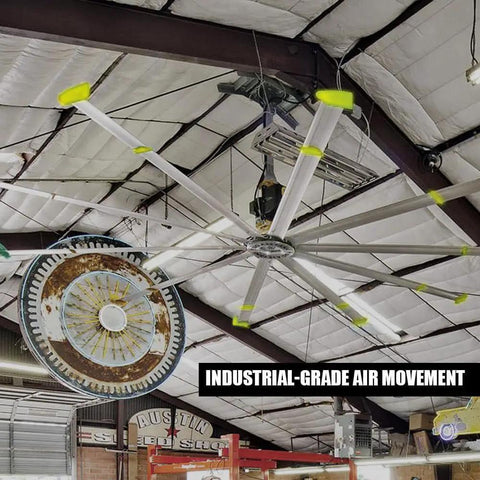 Kick Heat To The Curb With This Heavy Duty Industrial Ceiling Fan Featuring Eight Tough Blades And Massive Sweep For Warehouses Factories And Gyms 110V Shop Floor Chill.