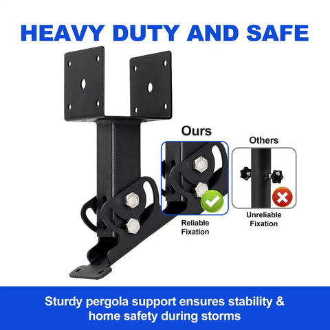 Weatherproof Adjustable Roof Riser Bracket For Balcony And Patio Pergola Mounts Built Tough Heavy Duty Metal Beam Supports