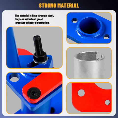 Close-up of Rear Axle Bearing Puller And Installer With ABS Tone Ring Tool Adapter Plate for Toyota showing strong steel material