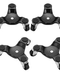 4 Pack Steel Tri-Dolly Furniture Movers Set With 3 Wheel Design, Heavy Duty 200 Lb Load Capacity, 6 Inch Black Dollies