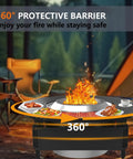 Adjustable Fire Pit Surround Tabletop For Solo Stove Bonfire Ranger Two Point Zero with coated steel and UV fabric in outdoor setting