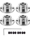 4 Pack 12mm Flange Coupling Connector For RC Models with screws and L-wrench, Tough As Nails 45 Steel, Easy Install, Durable Finish