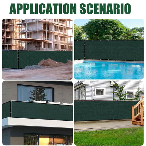 Privacy Fence Screen Cover 3 Ft By 40 Ft Heavy Duty HDPE Shade Net With UV Protection, Weather Resistant Dark Green for various applications