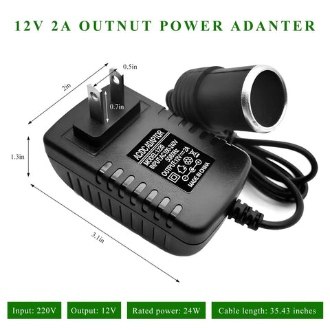 No Sweat Ac To Dc Converter 100 To 240 Voltage Ac To 12 Volt 2 Amp Dc 24 Watt Wall Plug Adapter with output port.