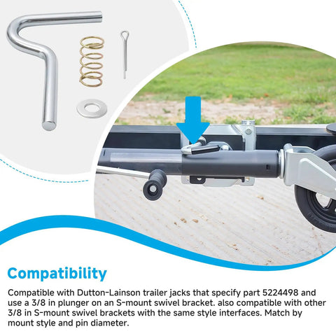 Heavy Duty Swivel Handle Plunger Pin Kit For S Mount Trailer Jacks Plug Straight In To Fix That Rattling Clunk components and compatibility