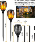 Outdoor Solar Torch Lights With Dancing Flame 99 LED 43 Inch Waterproof And Weatherproof Solar Powered Pathway Lights For Garden