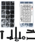 900 Piece Flat Head Hex Socket Cap Screws Kit With Nuts Washers And Hex Wrench M2 M2.5 M3 Fully Threaded Allen Machine Screws