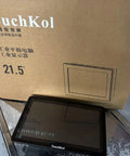 21.5 Inches Industrial Touchscreen Panel PC Running Windows 11 Pro With Intel Celeron J6412 Chipset, displayed with packaging.