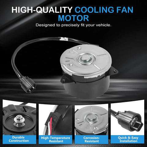 Heavy Duty Radiator Cooling Fan Motor Slick Direct Swap For Toyota Highlander And Lexus Rx400h 3.3 Liter OE 16363-75030, durable with quick installation.