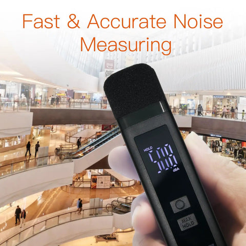 Pocket Decibel Meter With LCD Display, Max Data Hold And Battery Indicator, Reads 30 To 130 dBA, handheld in mall