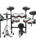 Electric Drum Set Pro 6 Drum 3 Cymbal Kit With 12 Inch Hi Hat Stand, Over 1100 Tones, 100 Kits, full size kit displayed
