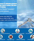 4 Pack M6x60mm 316 Stainless Steel Shoulder Eyebolts With Nuts Washers And Spring Snap Hooks on marine background
