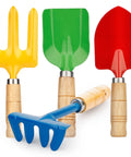 Beefy Built To Last Garden Tool Set With Shovel Trowel Rake And Fork Real Metal Tools With Hardwood Handles Outdoor Digging Gear