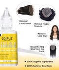 Waterproof Lace Front Wig Glue Kit 1.28oz With Remover Flower Scent Hair Wax Stick Edge Control Wax Elastic Bands Dual Brushes Wig Caps And Tools For A Tight No Slip Secure Wear, lace wig remover solvent with instructions