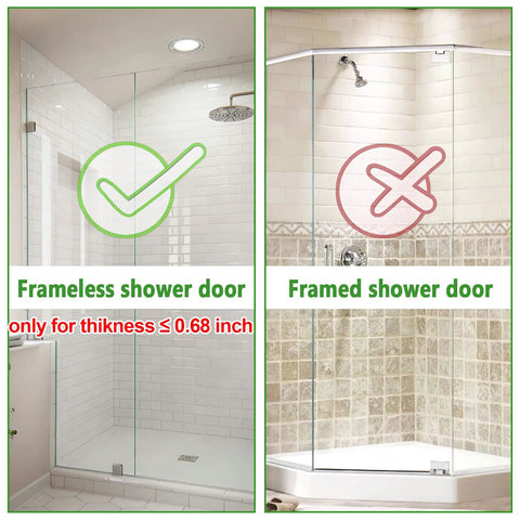 Extended Double Shower Door Hooks 2 Pack No Drill No Mess Heavy Duty Stainless Steel Towel Hangers For Frameless Glass Bathrooms Drilling Free No Adhesive Perforation 7 Inch Long Easy Install And Extra Towel Storage