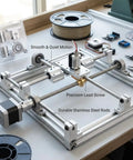 8x8 Lead Screw Shaft Kit With 304 Stainless Steel Guide Rods And SC8UU Bearing Blocks for 3D Printers and CNC Machines setup on desk