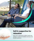 Two people relaxing in a Camping Chair With Canopy Shade For Outdoor Adventures, Oversized 330Lbs Heavy Duty Folding Beach Chair