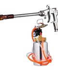 Heavy Duty Extension Rod Spray Gun With Stainless Handle And Solid Brass Tips with 2L paint cup and pressure regulator.