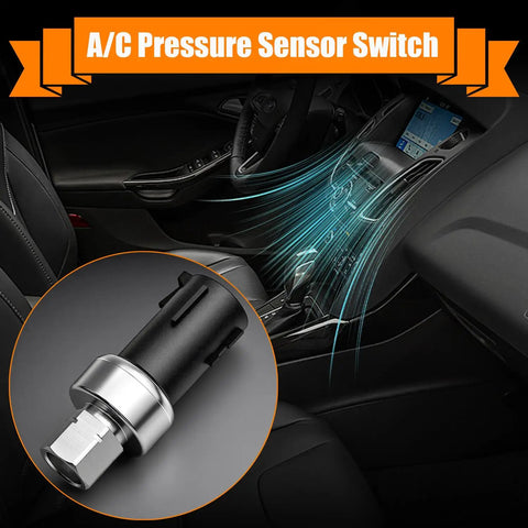 Illustration showing Ford Compatible AC Pressure Sensor Switch Replaces OE 6F9319D594AA with car AC system.
