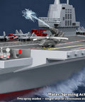 16 Inch RC Warship Boat With Real Water Spray, 15 MPH Dual Motor Aircraft Carrier Battleship, close-up of water spray action