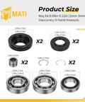 Rear Differential Bearing Seal Kit For Honda Rancher 420 4x4 And Rubicon 500 520 2015 2024 components with size details