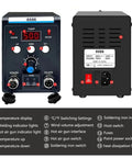 2 In 1 Digital Soldering Station With Hot Air Rework Tool And Pro Grade Soldering Iron front and back view, LCD display