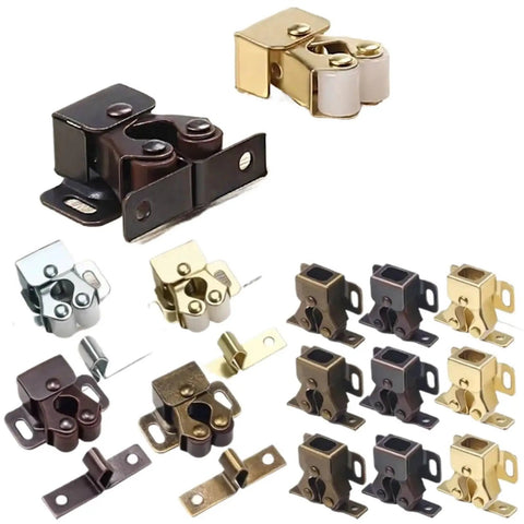 Gold Finish Double Roller Catch 40 Pieces Set For Stainless Steel Cabinets Heavy Duty Anti Collision Hardware displayed