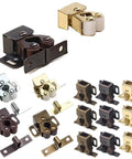 Heavy Duty Dual Wheel Cabinet Catch Set 40-Pack All Metal Bronze Tone Shell Stainless Steel Catches in various colors and styles