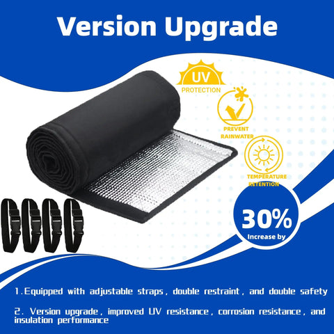 Three Layer Copper Pipe Insulation Sleeve with waterproof 600D Oxford cover and adjustable straps for HVAC lines.