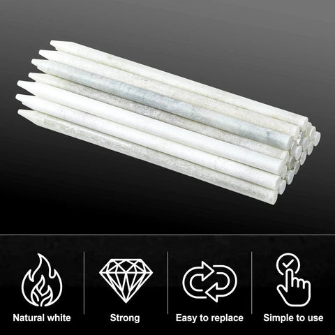 144 Pcs Round Soapstone Pen Refills For Welding And Metal Fabrication, Textile Marking And Construction in natural white color