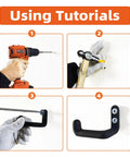 Tutorial for installing Chainsaw Wall Mount Hook Set 6 Pack Heavy Duty Chainsaw Holder for garage organization and shed storage.