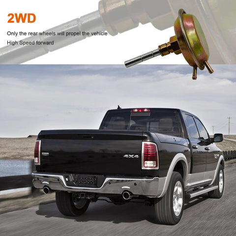 BEAMINGAUTO front axle vacuum shift actuator; metal 4WD Dodge Ram pickup, close-up view