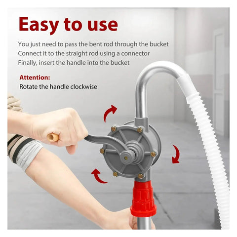 Heavy Duty 55 Gallon Adjustable Drum Pump For Gasoline Transfer Detachable Rotary Barrel Pump Compact Rust Proof Hand Operated Design With Integrated Filter Aluminum Alloy Construction For Safe Liquid Extraction And Reliable Performance