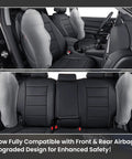 Custom Fit Honda CRV Seat Covers Full Set With Faux Leather Look Waterproof Build For 2023 2024 2025 2026 SUVs And Trucks Black Easy Clean And Stain Resistant No Fuss Install Premium Comfort on front and rear seats.