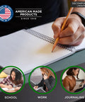 Person writing in Mermaids College Ruled Spiral Notebook 9.75 by 7.5 Journal With 160 Lined Pages Made From 100 Percent Recycled Paper