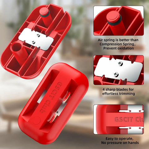 Carbide Blades Edge Banding Trimmer Hand Planer for Burr Removal and Edge Trim Wood Scraper Tool in red finish with air spring.