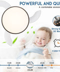 Retractable 42 Inch Smart Ceiling Fan With Light, Remote, App And Alexa Control over baby, quiet environment indicator