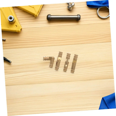 Brass Barrel Hinges 25 Pcs For Jewelry Box And Keepsake Box With Hidden Cylindrical Design on wooden surface