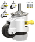 Leveling Stem Casters Set Of 4 Heavy Duty Retractable Caster Wheels With Half Inch And M12 Threaded Stem Options Total Capacity 2200 Lbs Adjustable Height Ratchet Handle For Workbenches Machines And Equipment close-up