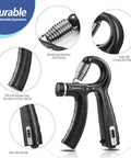 2 Pack Grip Strength Trainer With Counter featuring adjustable 11-132 lbs resistance, solid ABS material, and non-slip grips.