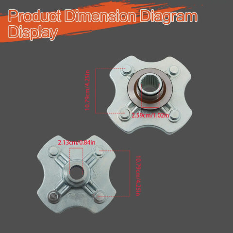 Product dimension diagram of Rugged Rear Axle Shaft Plus Two Wheel Hub Kits For Honda Foreman 500 Trx500 Atv 2005 Through 2009 And 2011.