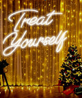 Treat Yourself Neon LED Light For Walls with Christmas tree and lights, bedroom decor for party and holiday ambiance, 21.65 x 15.7 inches