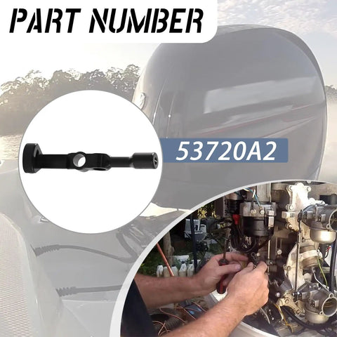 Outboard Throttle Carburetor Linkage Coupler Fits Mercury 1970 1988 80 150HP Boats Plug And Play Replacement Part Number 53720A2 53720 installed on Mercury outboard carburetor