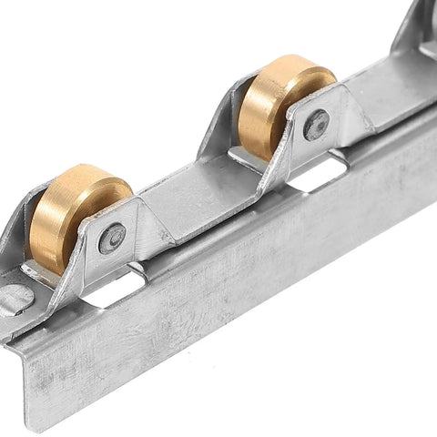 Heavy Duty Glass Sliding Door Roller Wheel Double Bearing Smooth Operator Pulley showing durable metal construction and double bearings.