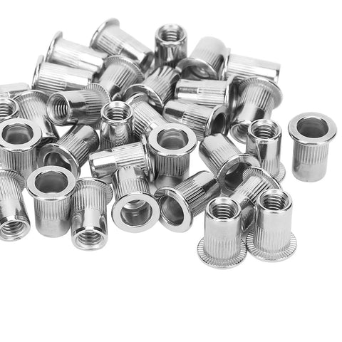 Durable 50 Piece Stainless Steel Blind Rivet Nuts Set M6 Ribbed Nuts Hardware Accessories For Automotive Electronics Furniture And Decor Projects By NDNCZDHC